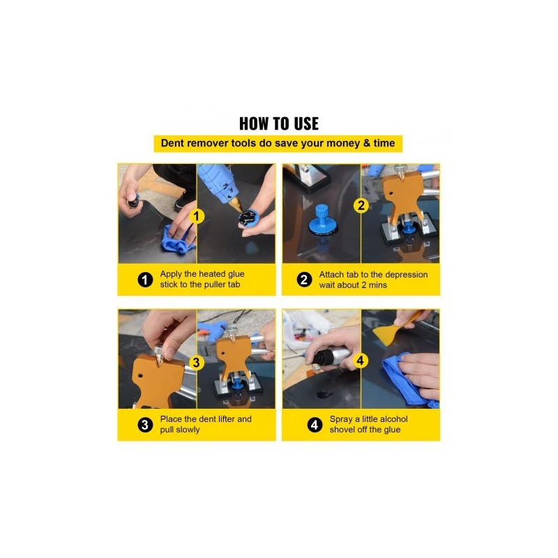 Lommonpoistosarja 89-osainen ruostumattomat tangot alumiini kumi muovi auton koriin