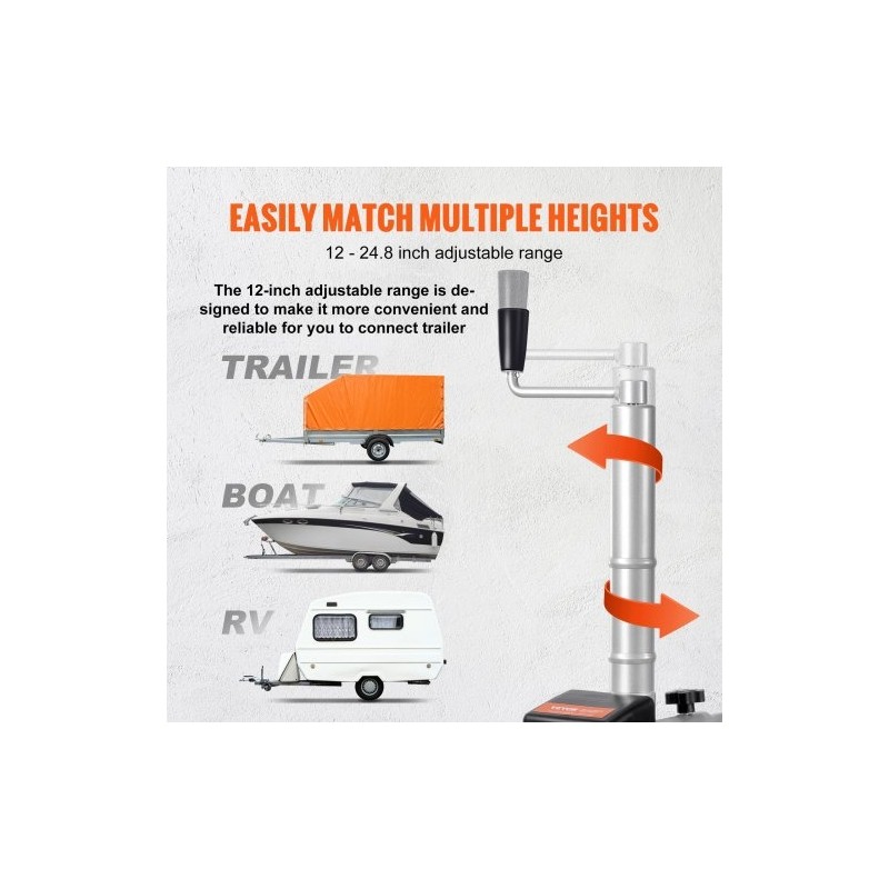 Sähkökäyttöinen vetokone 2268 kg 12V 350W säädettävä 30,5–62,9 cm 8-tuumainen kumipyörä