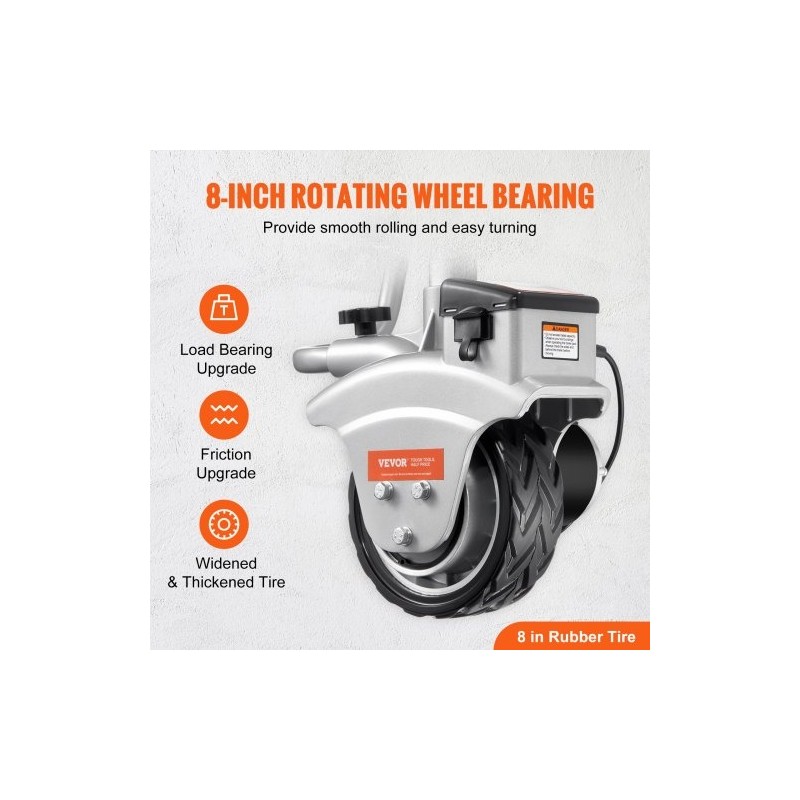 Sähkökäyttöinen vetokone 2268 kg 12V 350W säädettävä 30,5–62,9 cm 8-tuumainen kumipyörä