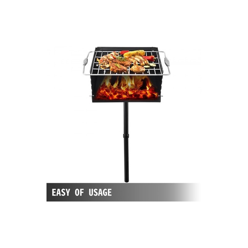 Puistotyylinen hiiligrilli Q235-hiiliteräs 40,6 x 40,6 cm grillausala nelitasoinen ritilä