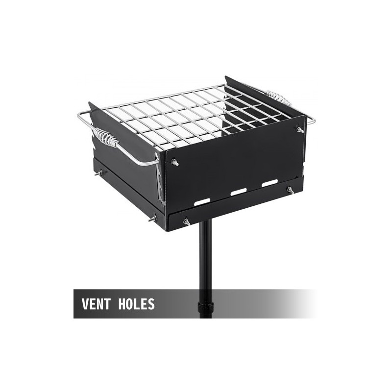 Puistotyylinen hiiligrilli Q235-hiiliteräs 40,6 x 40,6 cm grillausala nelitasoinen ritilä