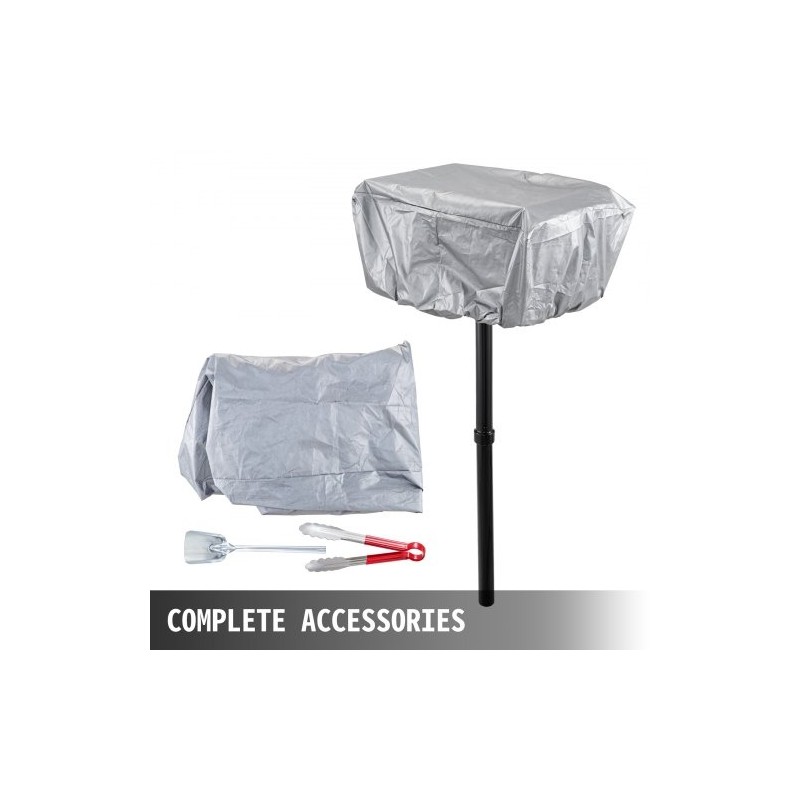 Puistotyylinen hiiligrilli Q235-hiiliteräs 40,6 x 40,6 cm grillausala nelitasoinen ritilä