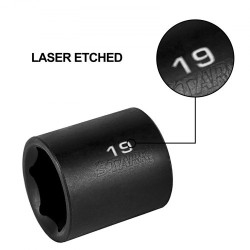 Iskuväänninhylsysarja kromivanadiiniteräs 3/8 tuuman vetoinen 26 osainen 7–19 mm