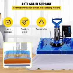 Lämpöpuristin kuusitoiminen teflonpinnoitettu 30x38 cm lämmityslevy 1000W