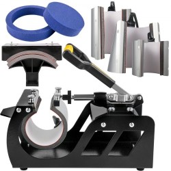 Lämpöprässilaite 29x38cm 8-toiminen 360-asteinen kääntyvä kaksoisputkilämmitys T-paidoille ja mukeille