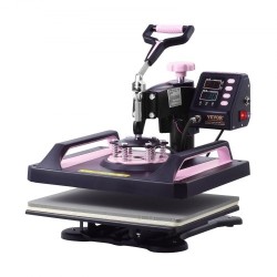 Lämpöprässi 8-in-1 muovi alumiiniseos lämpölevy 290 x 380 mm musta-pinkki