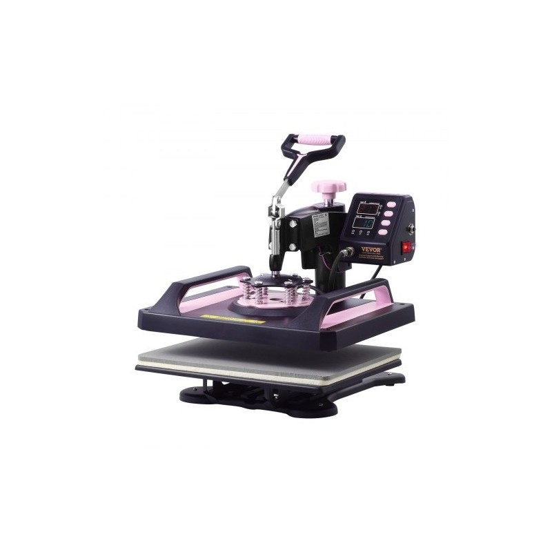 Lämpöprässi 8-in-1 muovi alumiiniseos lämpölevy 290 x 380 mm musta-pinkki