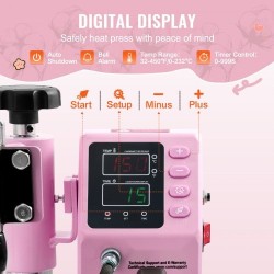 Lämpöprässilaite 300 x 250 mm pinkki T-paitojen ja tekstiilien painamiseen