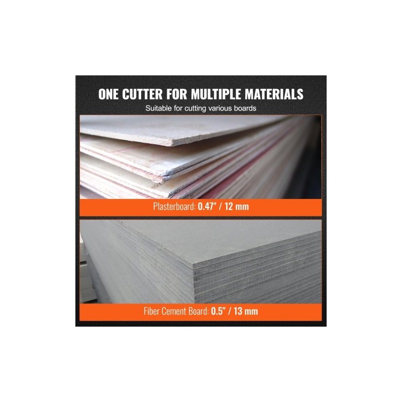 Porakiinnitteinen levyleikkuri kääntyvällä leikkuupäällä kuitusementille ja kipsilevylle