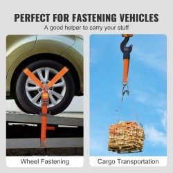 Lassotyyppiset sidontaliinat polyesteri 5,1×304,8 cm 2500 kg 4 kpl tasakoukuilla