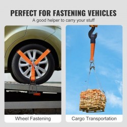 Räikkäkiinnityshihnat polyesteri leveys 2 tuumaa pituus 120 tuumaa 4 kpl ajoneuvojen kuljetukseen