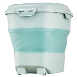 Taittuva lemmikinruokasäiliö 25 l PP ja TRP vihreä tiivis kansi pohjarullilla