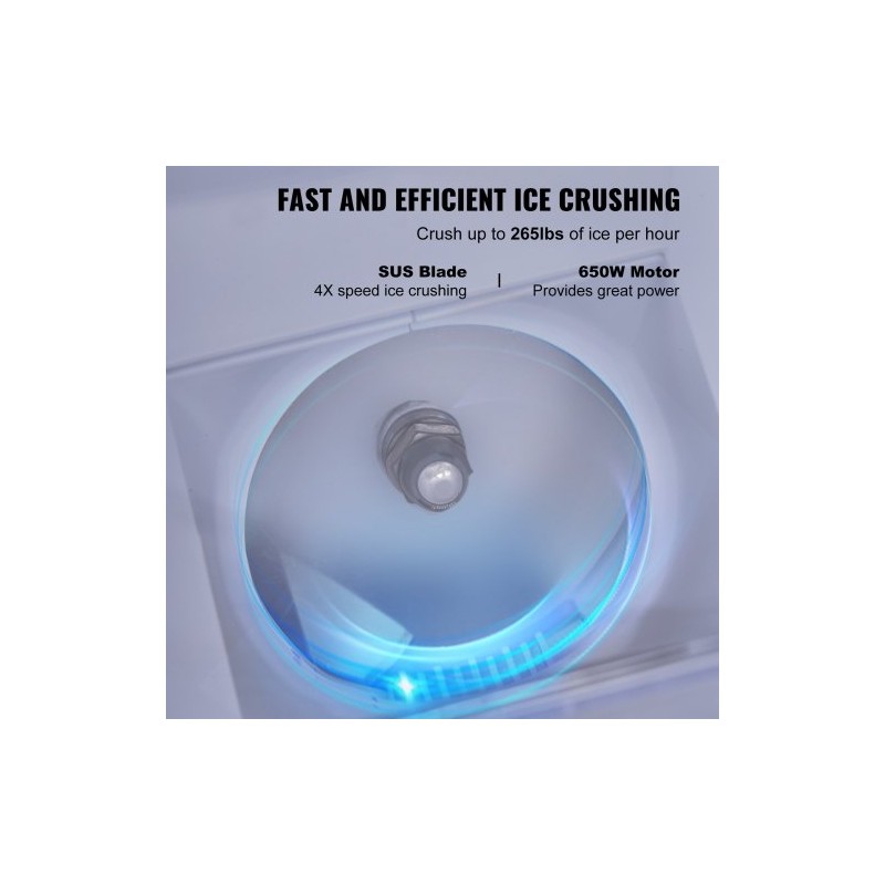 Jäämurskain sähkökäyttöinen ammattikäyttöön 120 kiloa tunnissa 650 wattia neliteräinen ruostumattomasta teräksestä