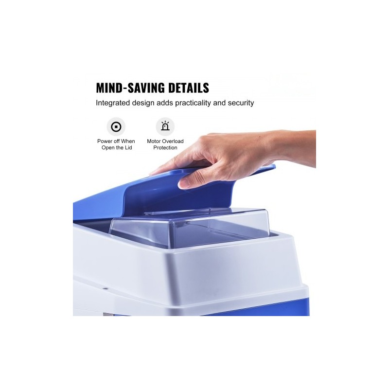 Jäämurskain sähkökäyttöinen ammattikäyttöön 120 kiloa tunnissa 650 wattia neliteräinen ruostumattomasta teräksestä