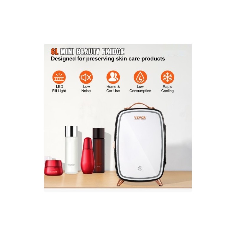 Pieni jääkaappi kuuden litran kahdeksalle tölkille termoelektrinen jäähdytys ja lämmitys