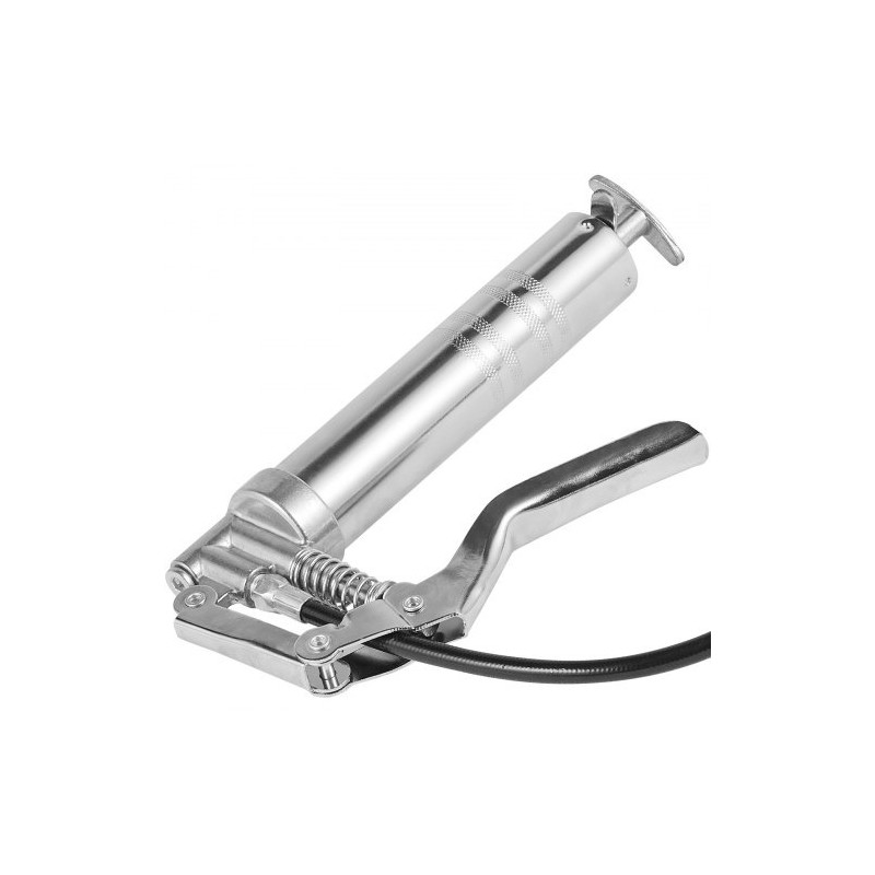 Pistoolikahvainen rasvaprässi hiiliteräs alumiiniseos 120 cm3 korkeapaineinen joustavalla letkulla