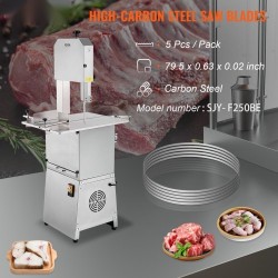 Lihabandsausterä hiiliteräs 2020x16x0,56 mm 5 kpl lihan ja luiden leikkaamiseen