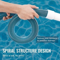 Allasimuriletku 38 millimetrin halkaisija 9,1 metrin pituus tyhjennykseen ja imurointiin