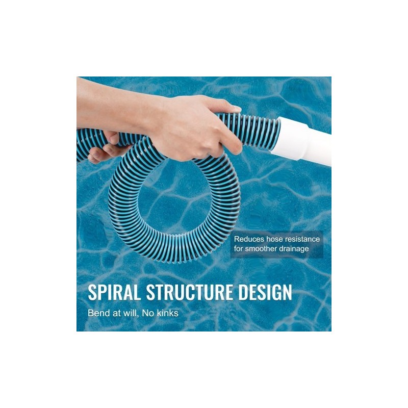 Allasimuriletku 38 millimetrin halkaisija 9,1 metrin pituus tyhjennykseen ja imurointiin