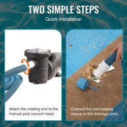 Allasimuriletku 38 millimetrin halkaisija 9,1 metrin pituus tyhjennykseen ja imurointiin