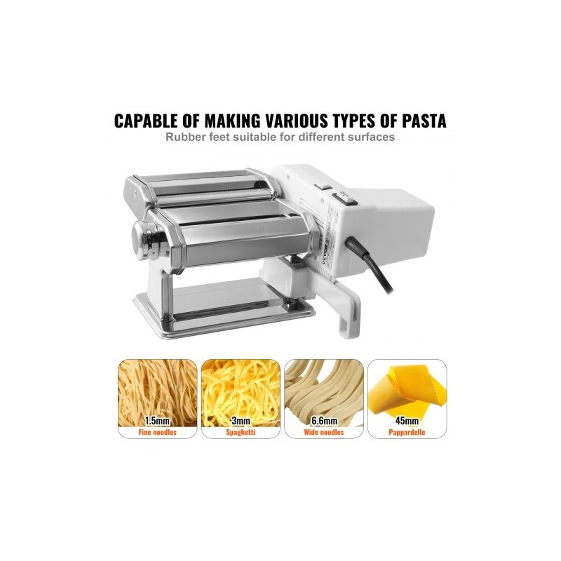 Sähköinen pastakone 430-ruostumatonta terästä 9 säädettävää paksuutta kahdella leveydellä