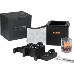 Jääpallomuotti silikoninen 4 kappaletta halkaisija 6 cm kirkkaat jääpallot säilytyspussi jääpihdit