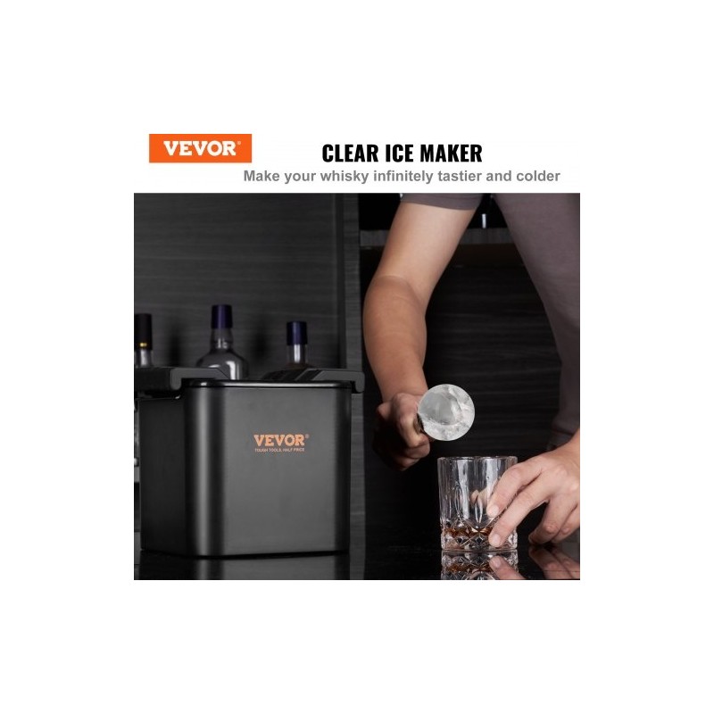 Silikoninen jääpallomuotti kaksi kuuden senttimetrin kirkasta palloa säilytyspussilla ja pihdeillä