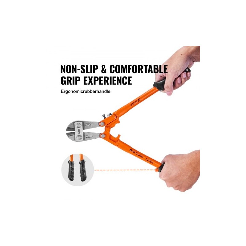 Pulttileikkuri 45,7 cm kromimolybdeeniteräs säädettävä leukaväli kaksikomponenttinen pehmeä kumikahva