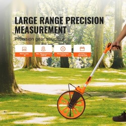 Mittapyörä ABS ja alumiinioksidi teleskooppivarrella 317,5 mm mittausalue 0–9999,9 m mekaanisella laskurilla