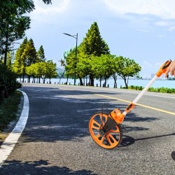 Mittapyörä ABS ja alumiinioksidi teleskooppivarrella 317,5 mm mittausalue 0–9999,9 m mekaanisella laskurilla