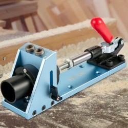 Taskureikäporausjigi eloksoitu alumiini 2 porareikää säädettävä syvyys pölynpoistoliitännällä