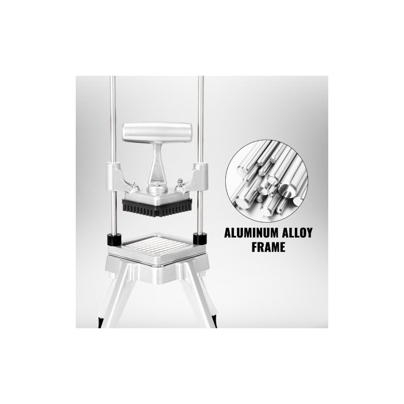 Vihannesleikkuri ammattikäyttöön 1 cm kuutioihin alumiiniseosrunko 304-ruostumaton teräs