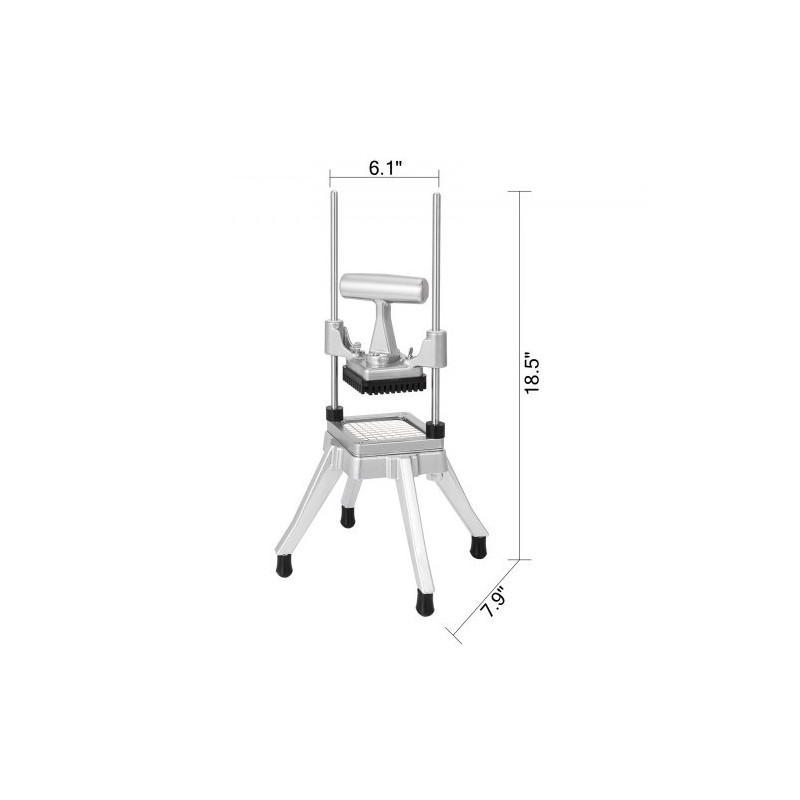 Vihannesleikkuri ammattikäyttöön 1 cm kuutioihin alumiiniseosrunko 304-ruostumaton teräs