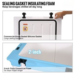 Muovinen kovarunkoinen 45 kvartin kylmälaukku 45 tölkille pitää jään 6 päivää