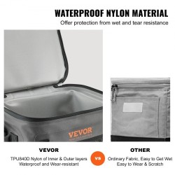 Pehmeäseinämäinen eristetty vesitiivis kylmälaukku 24 tölkille tummanharmaa