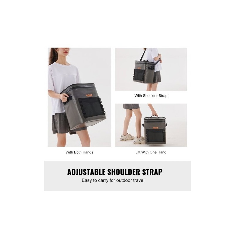 Pehmeä kylmälaukku TPU840D-nailon eristetty vedenpitävä 30 tölkkiä koko 360x280x395 mm ulkoiluun