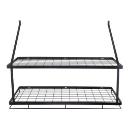 Seinäasennettava hiiliteräksinen kattila ja pannuhylly 762 mm 12 S-koukkua 24,9 kg kantavuus