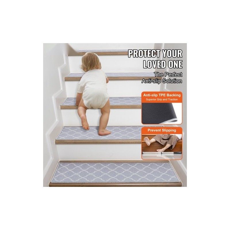 Portaiden liukuestematto polypropeenikuitu 711 x 229 mm 15 kpl vaaleanharmaa