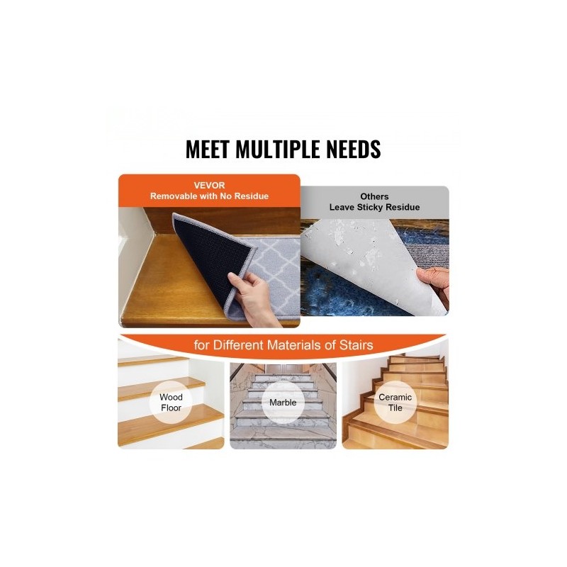 Portaiden liukuestematto polypropeenikuitu 711 x 229 mm 15 kpl vaaleanharmaa