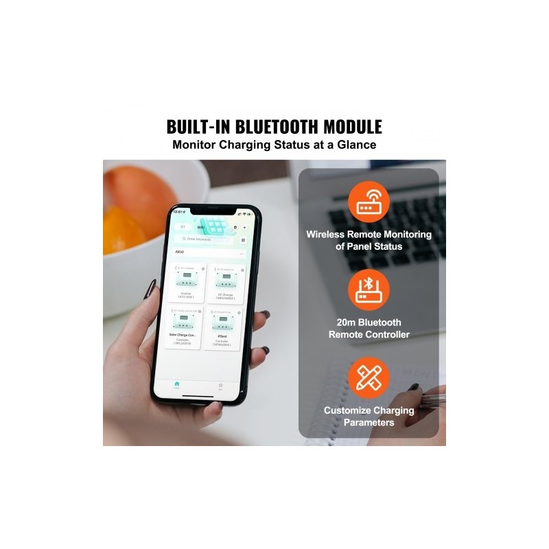 Aurinkolataussäädin MPPT 40A 12V/24V automaattinen Bluetooth AGM Geeli Litium