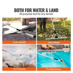 Maisemaharava alumiiniseos 915 mm harapää säädettävä 2600 mm varsi kelluke köysi