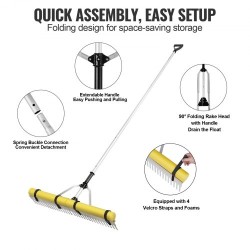 Maisemaharava alumiiniseos 915 mm harapää säädettävä 2600 mm varsi kelluke köysi