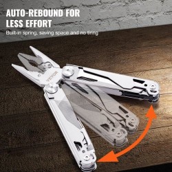 17-in-1-monitoimityökalu 440A-ruostumattomasta teräksestä automaattisella lukolla kotelo ja taskuklipsi