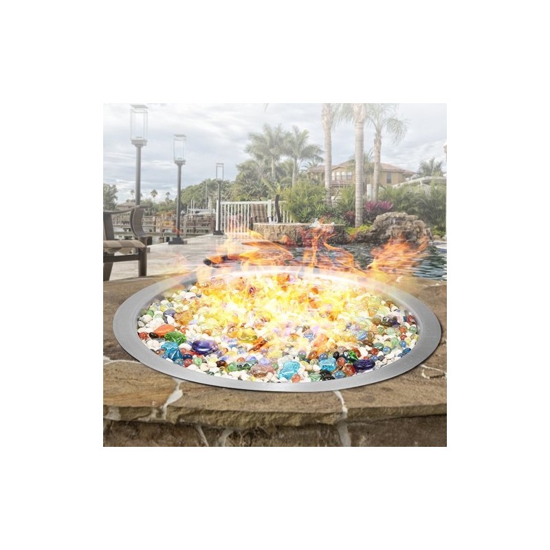 Pyöreä upotettava tulipesäallas 24 tuumaa 304 ruostumatonta terästä propaanille ja maakaasulle