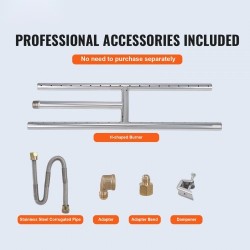 Upotettava H-muotoinen tulipesän poltinruukku SUS304 6×18 propaani ja maakaasu sisä- ja ulkokäyttöön