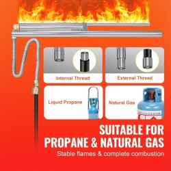 Upotettava H-muotoinen tulipesän poltinruukku SUS304 6×18 propaani ja maakaasu sisä- ja ulkokäyttöön