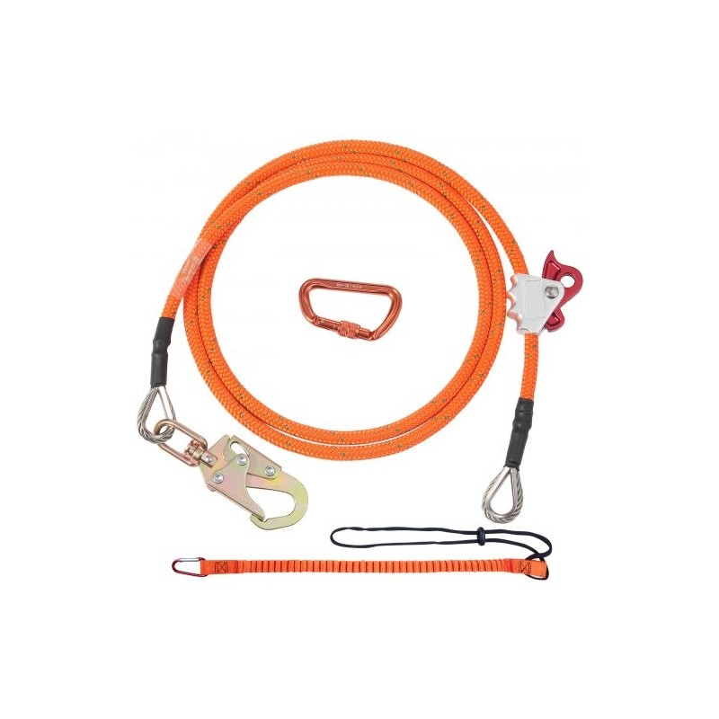 Flipline polyesteripäällysteinen terässydämellinen 16 mm 3 m alumiinikarabiinilla puuhun kiipeilyyn