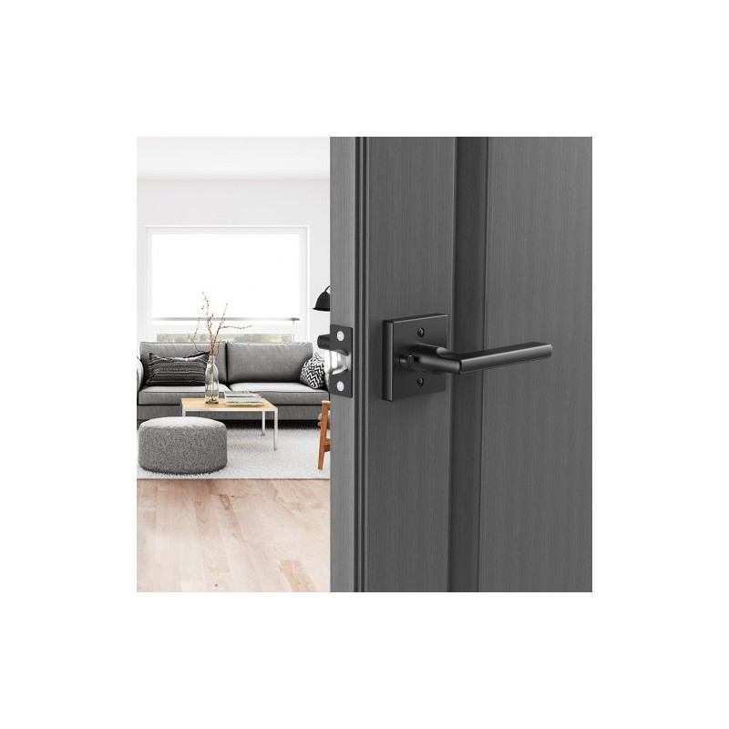 Ovenkahvasetti 5 kpl sinkkiseos matta musta käännettävä avaimeton lukitus 45° kääntö sisäoviin