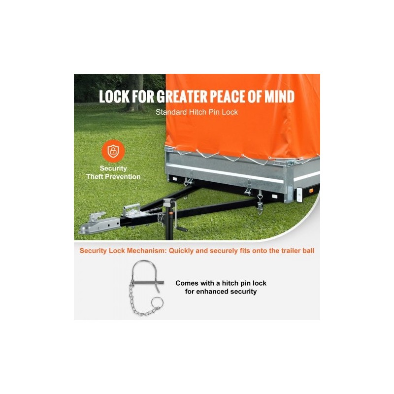 Perävaunun suora vetokytkin teräs 2 tuuman kuulalle ja aisaprofiilille 1587,6 kg sinkitty