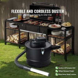 Sähköinen tuhkaimuri 15 l säiliö 10 kPa imuteho HEPA-suodatin lämpöä kestävä metalliletku